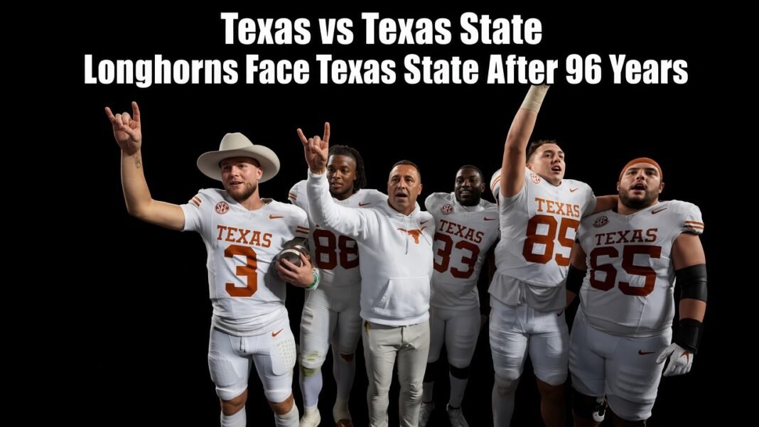 Texas vs Texas State: 96 Years Later, Longhorns Face a New Test Texas vs Texas State college football game in Austin